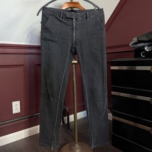 The Row Black Visible Zipper Zigzag Stitch Flare Zip Ankle Skinny Jeans M